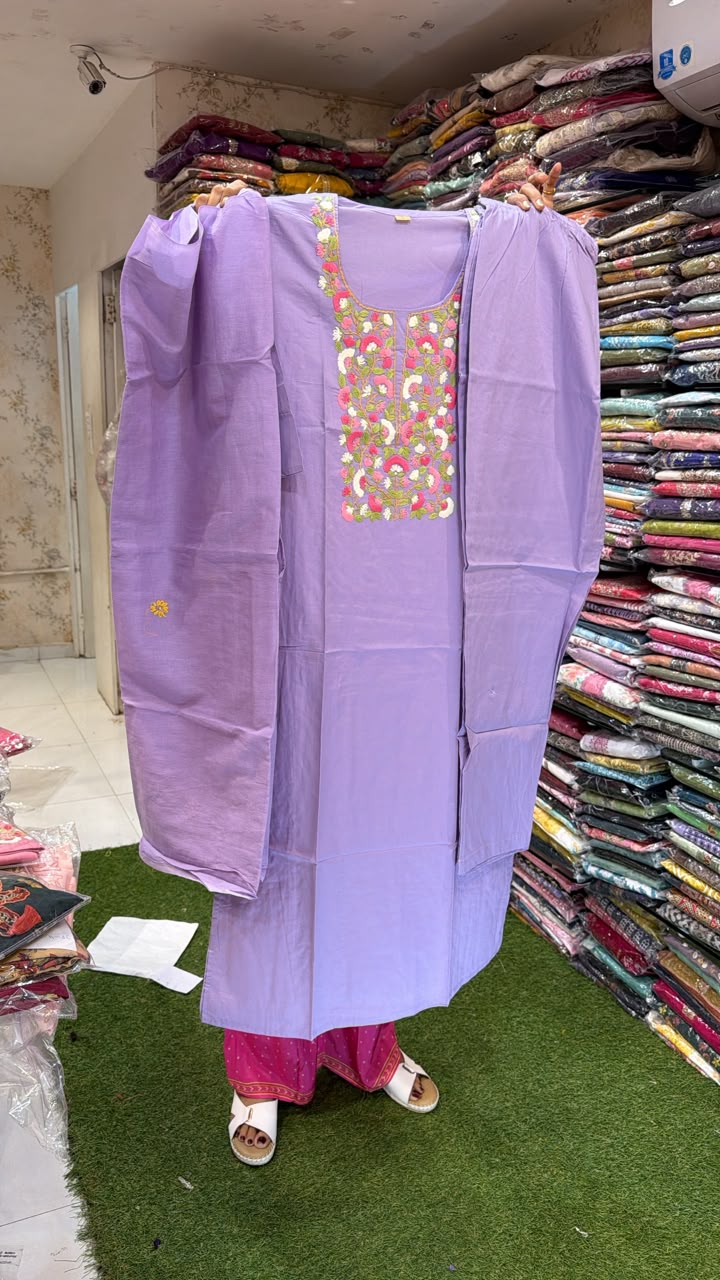 Pure Cotton Purple 3pc Set