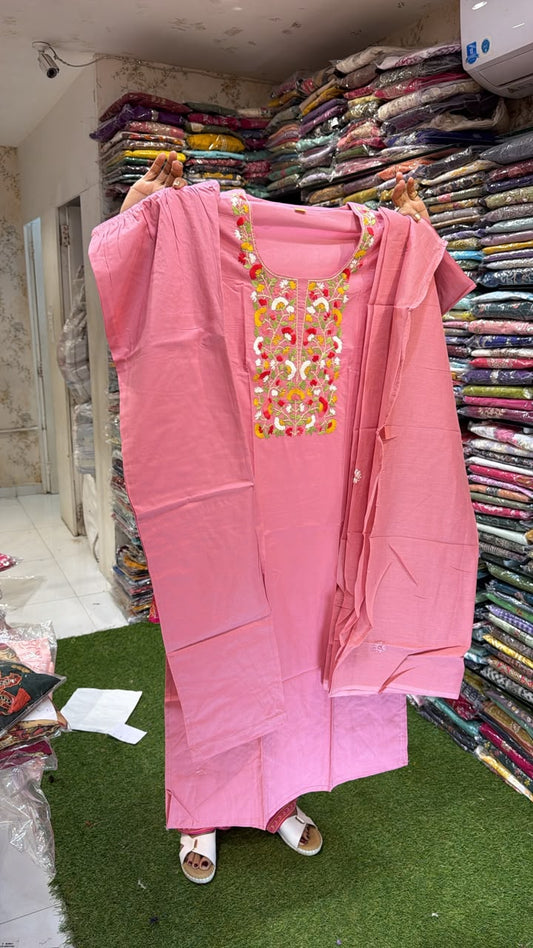 Pure Cotton Pink 3pc Set