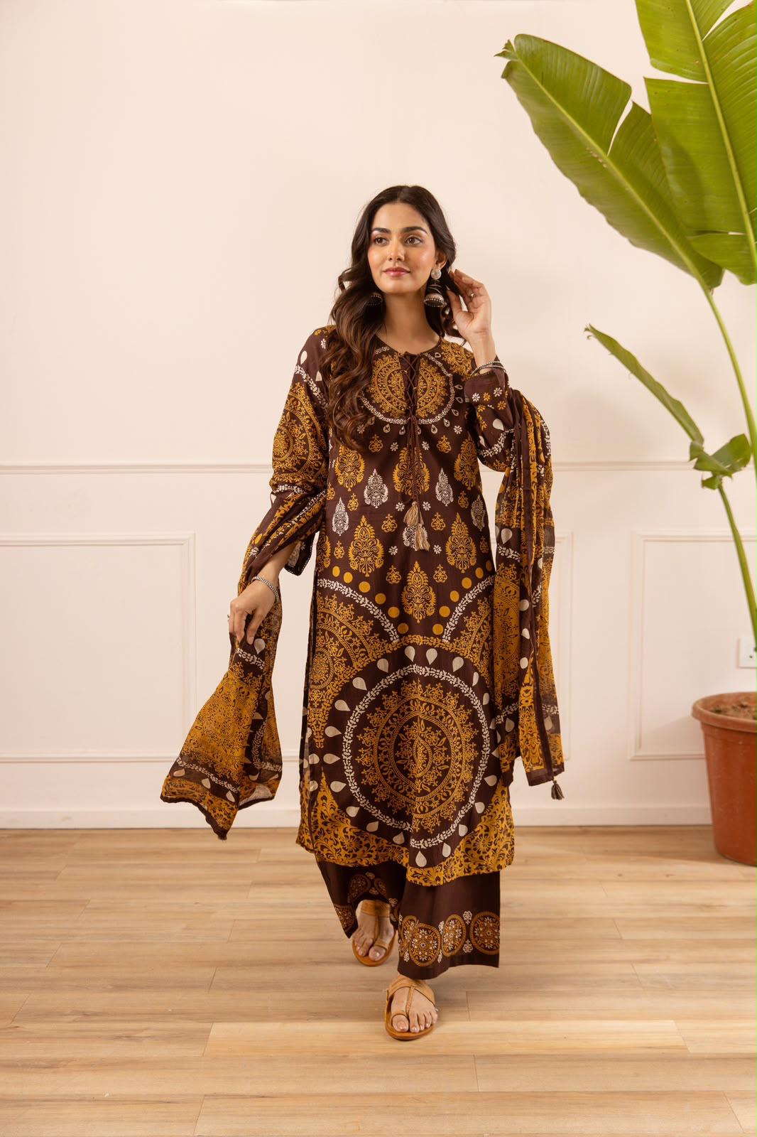 Pure Cotton Brown 3pc Set