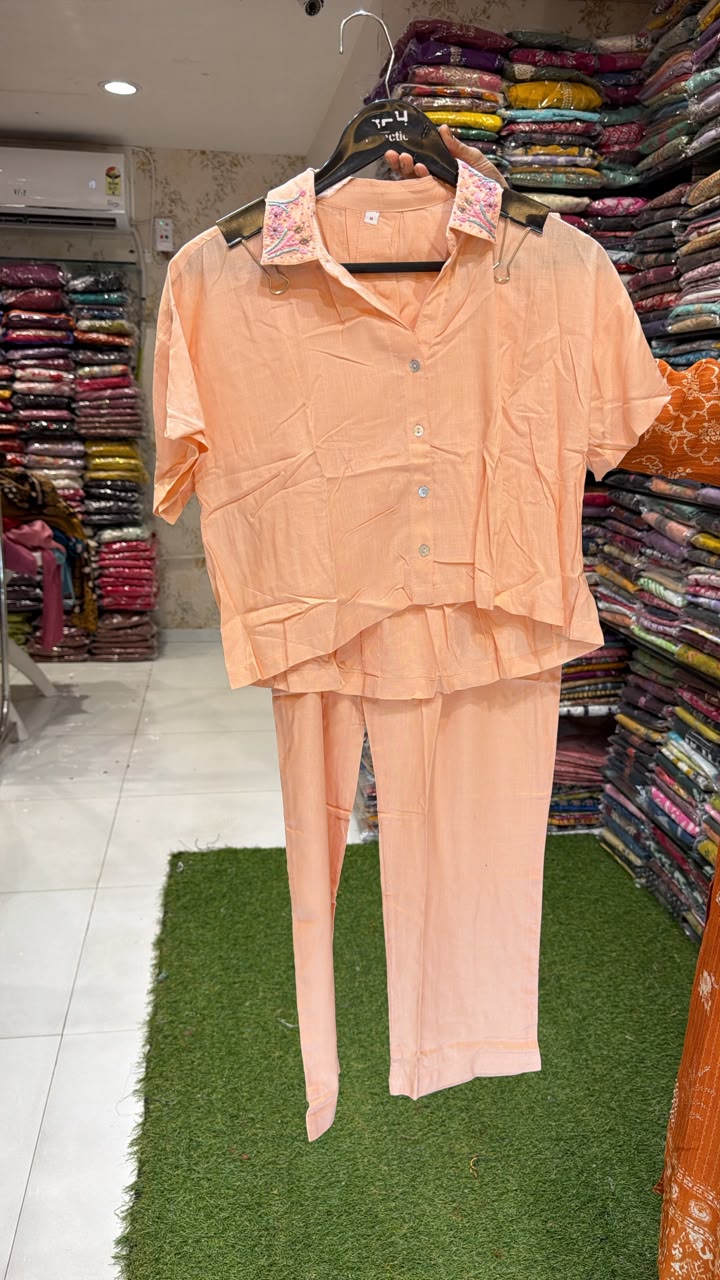 Pure Slub Cotton Peach 2pc Set