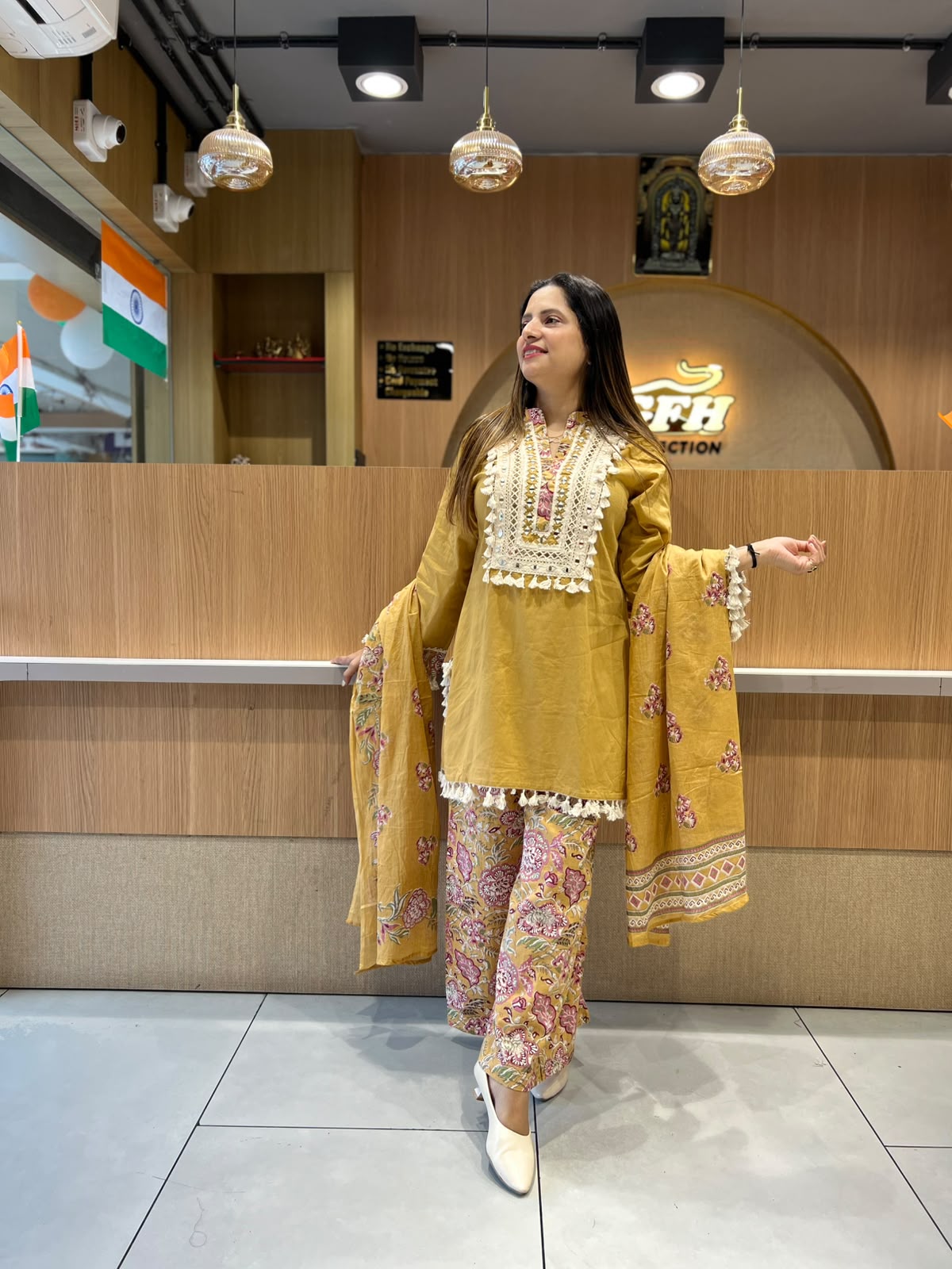 Pure Cotton Mustard Yellow 3pc Set