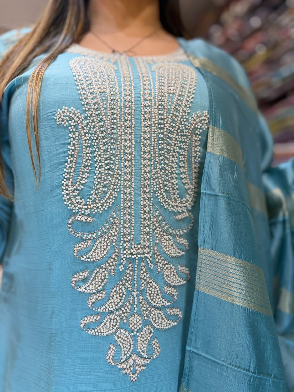 Pure Russian Silk Sky Blue 3pc Set
