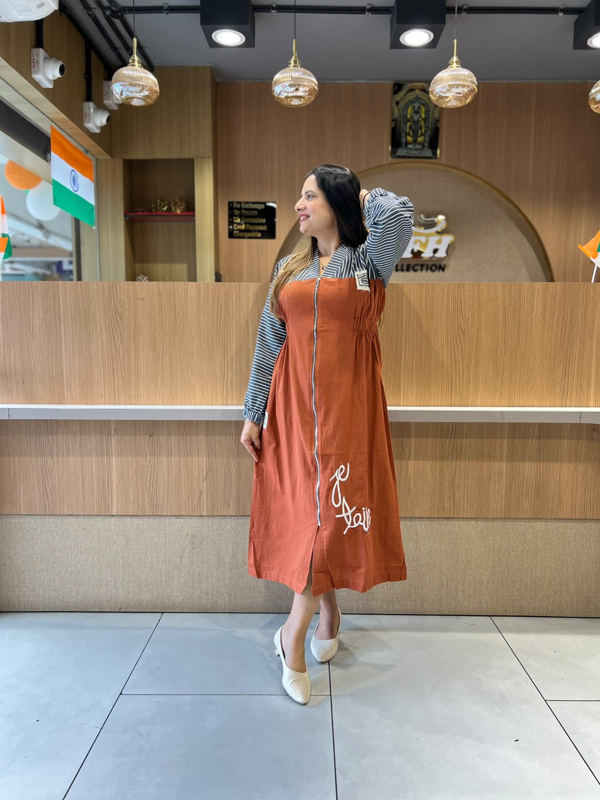 Pure Flex Cotton Rust Orange Midi