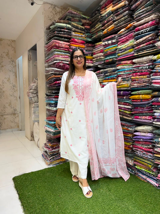 Pure Cotton Pearl White 3pc Set