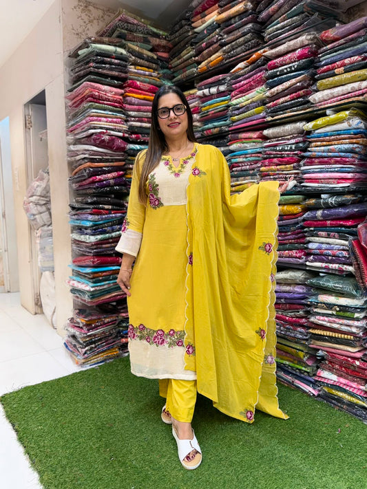 Pure Crush Cotton Yellow 3pc Set