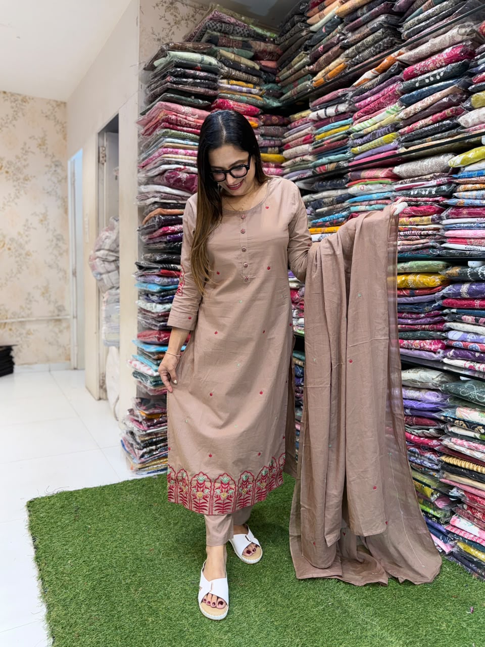 Pure Cotton Light Brown 3pc Set