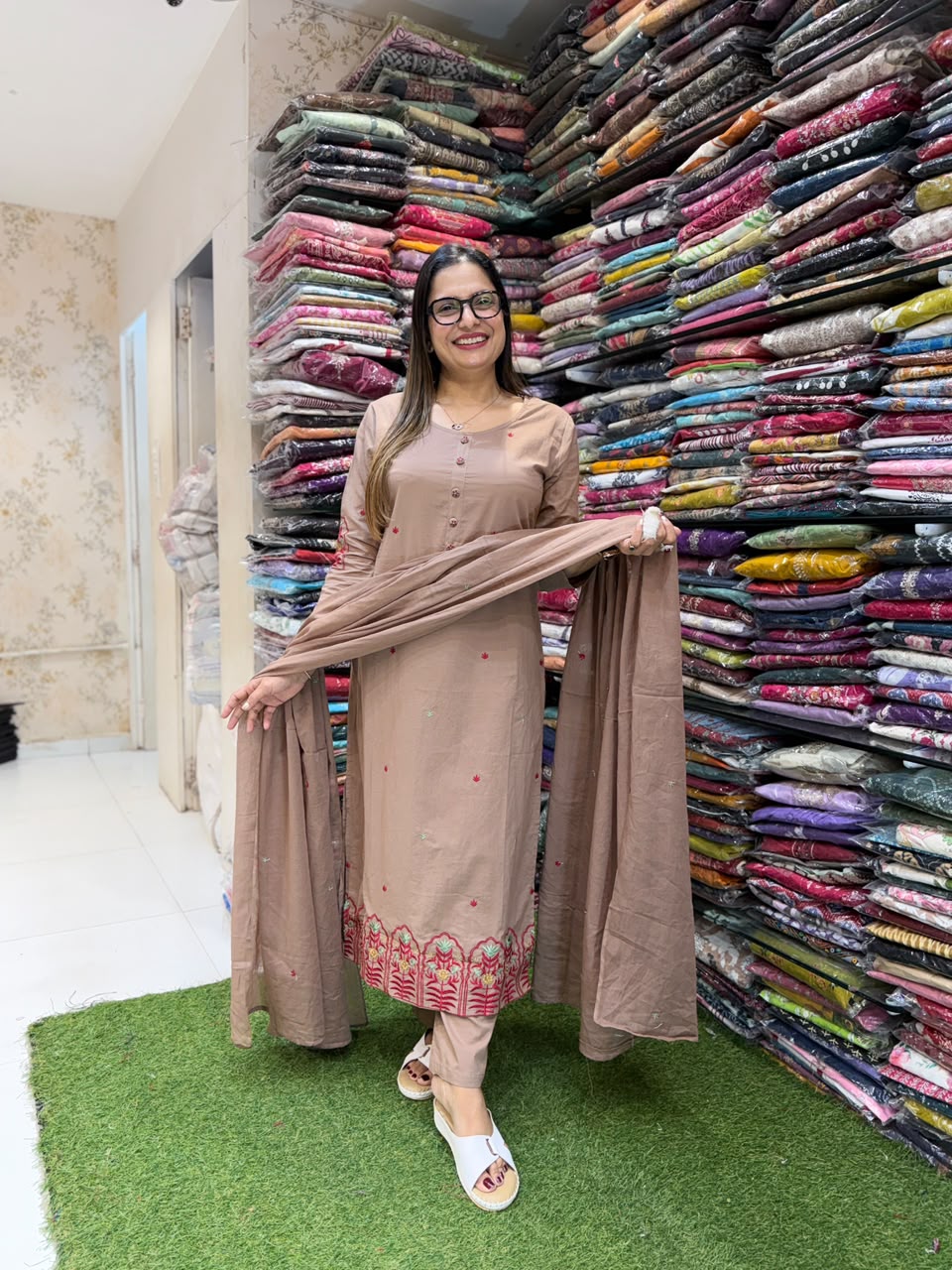 Pure Cotton Light Brown 3pc Set