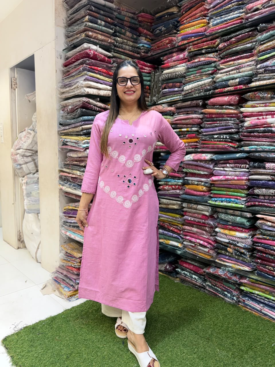 Pure Slub Cotton Pink 2pc Set