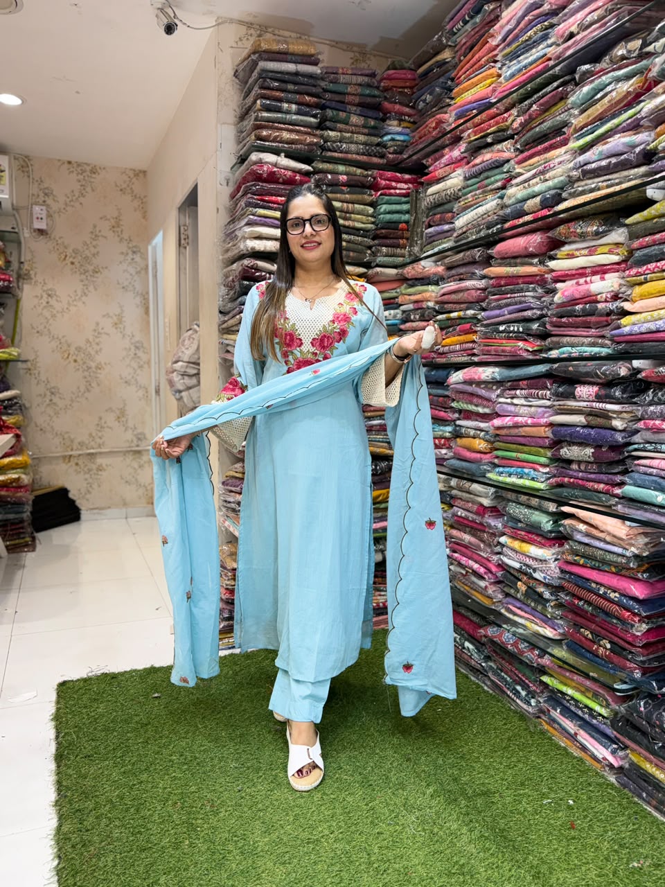 Pure Crush Cotton Sky Blue 3pc Set