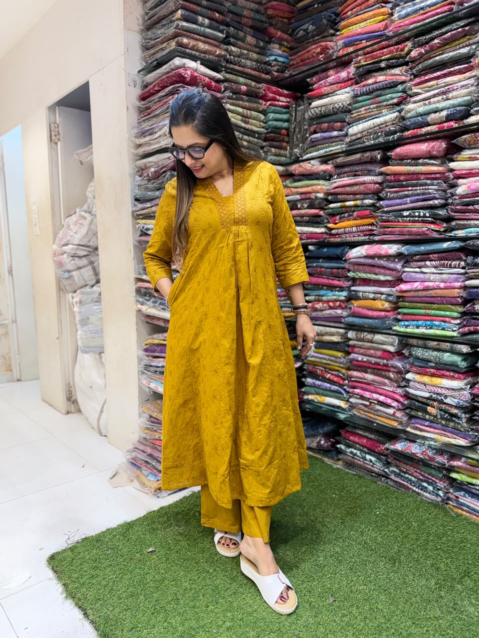 Pure Cotton Mustard Yellow 2pc Set