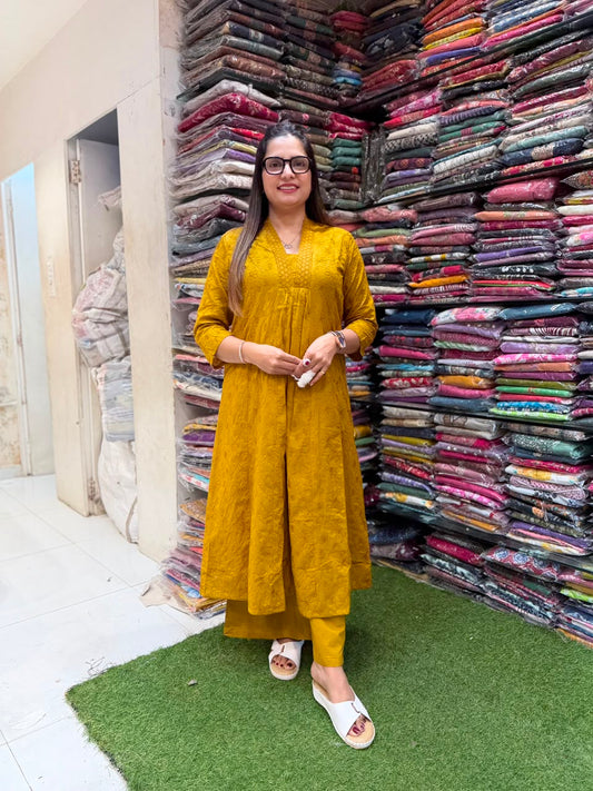 Pure Cotton Mustard Yellow 2pc Set