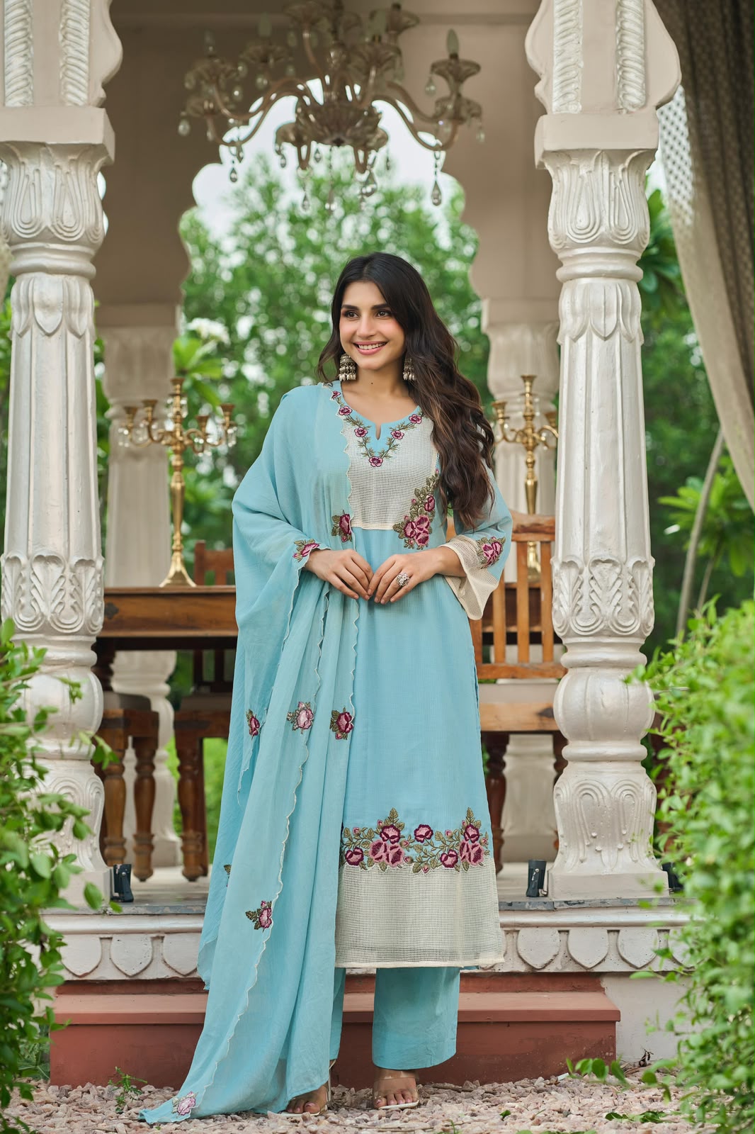 Pure Crush Cotton Sky Blue 3pc Set