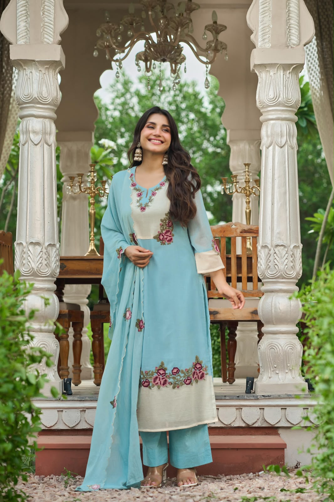 Pure Crush Cotton Sky Blue 3pc Set