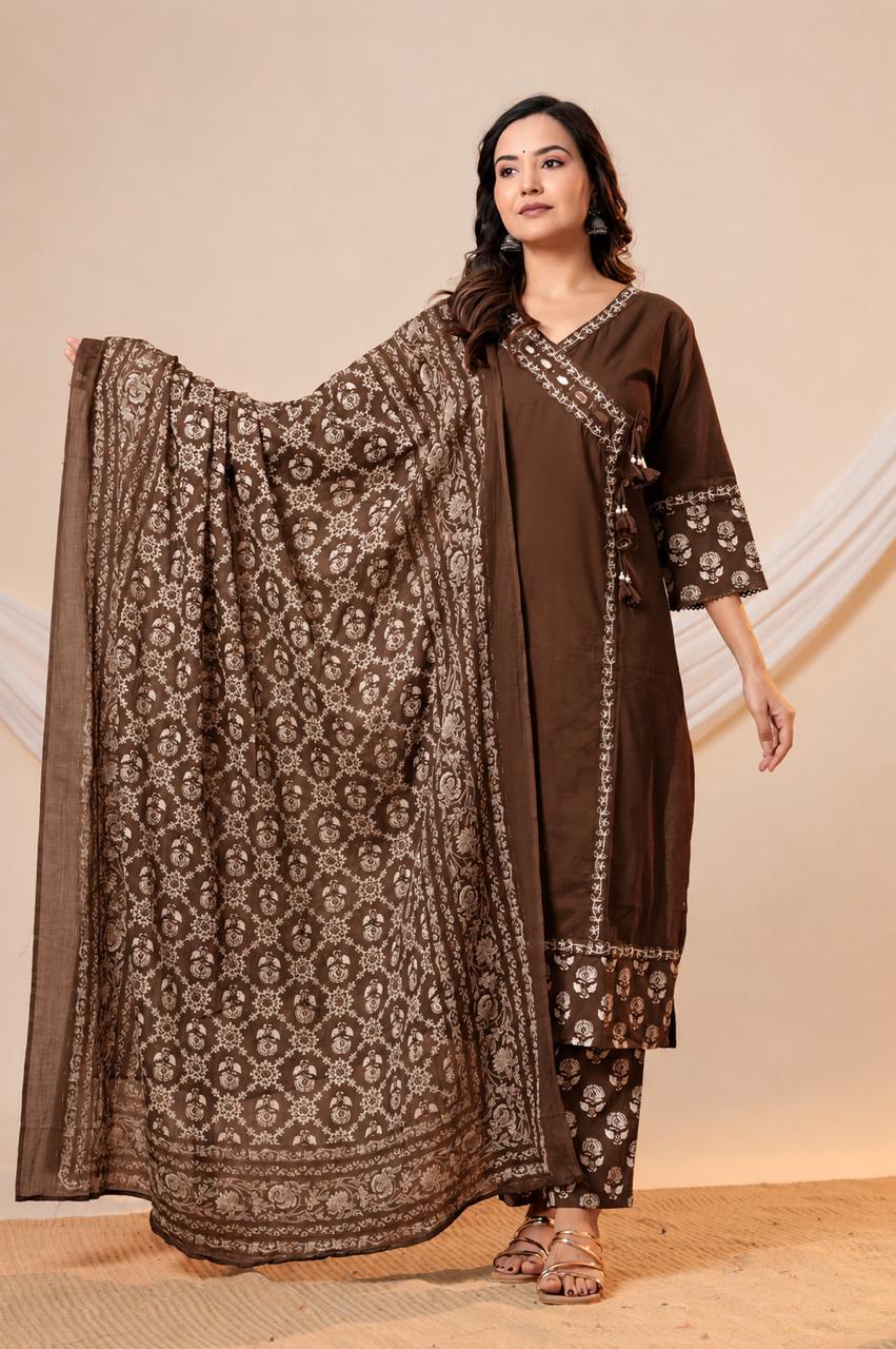 Pure Cotton Brown 3pc Set