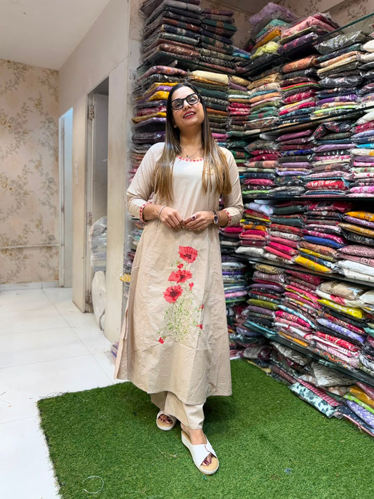 Pure Daabu Cotton Off White 2pc Set