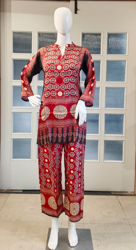 Pure Crep Maroon 2pc Set