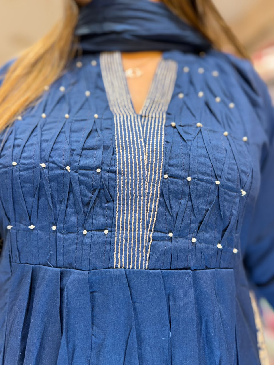 Pure Daabu Cotton Blue 3pc Set