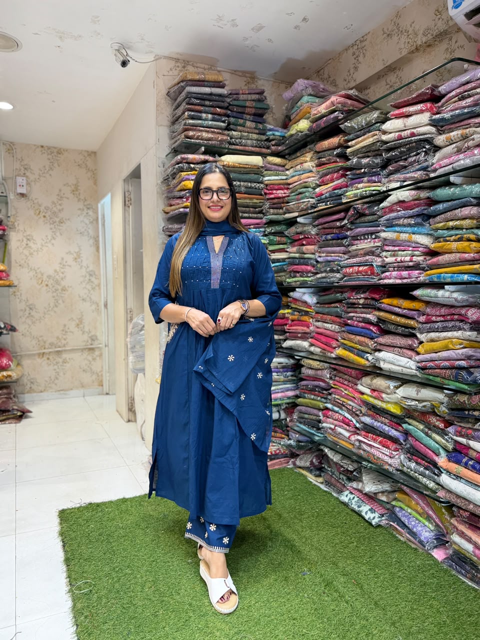Pure Daabu Cotton Blue 3pc Set