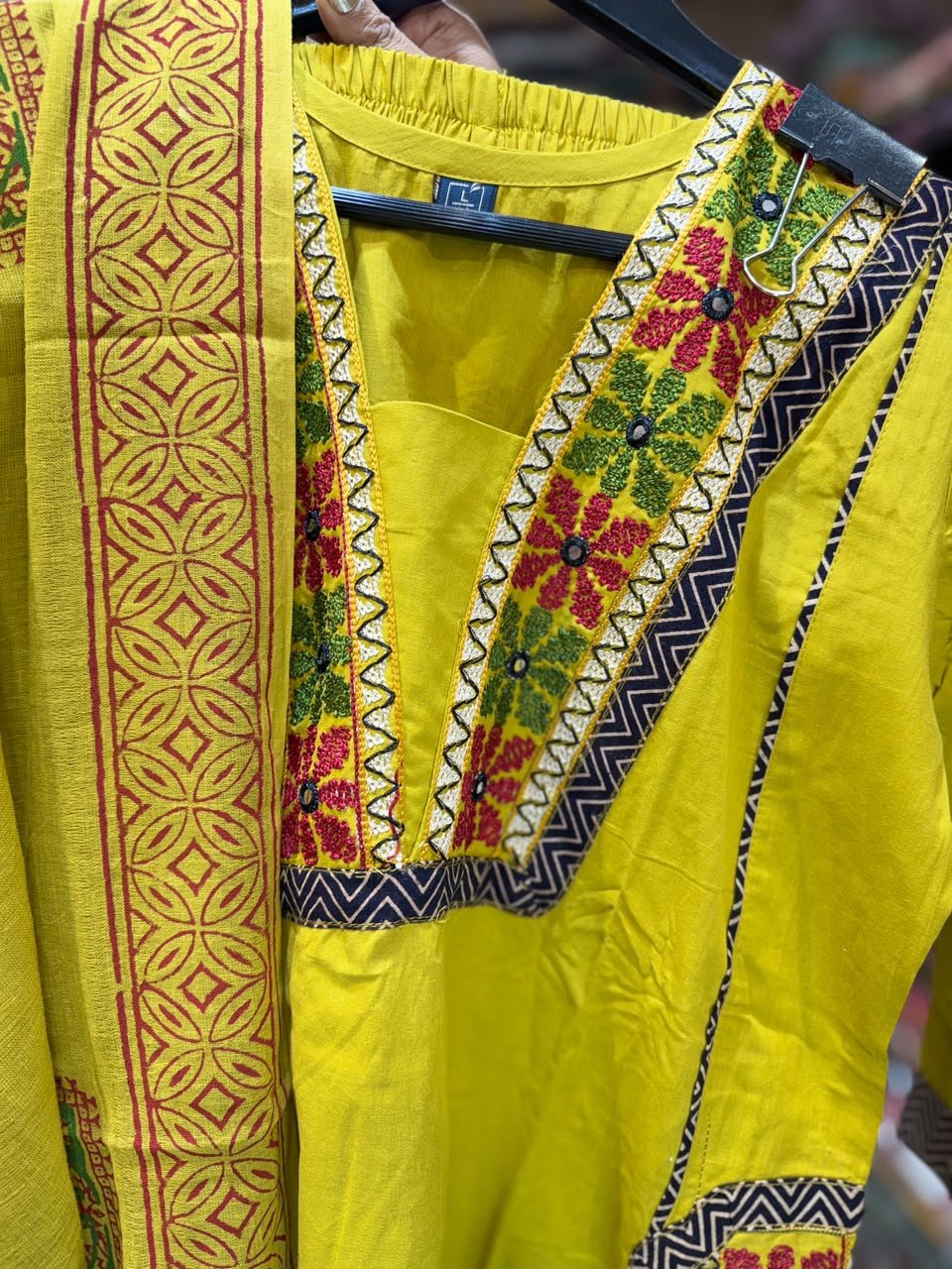 Pure Daabu Cotton Yellow 3pc Set