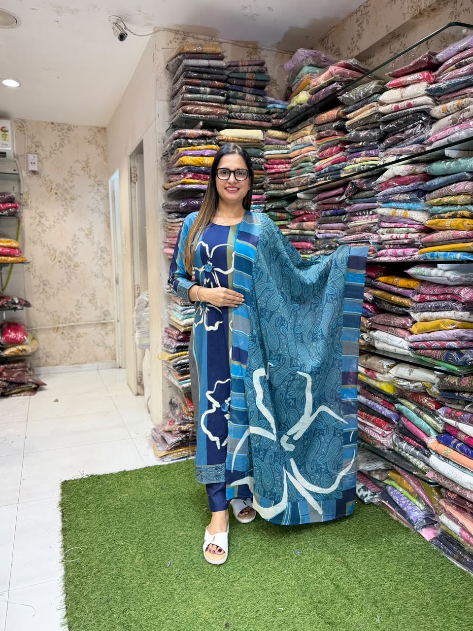Pure Mull Cotton Blue 3pc Set