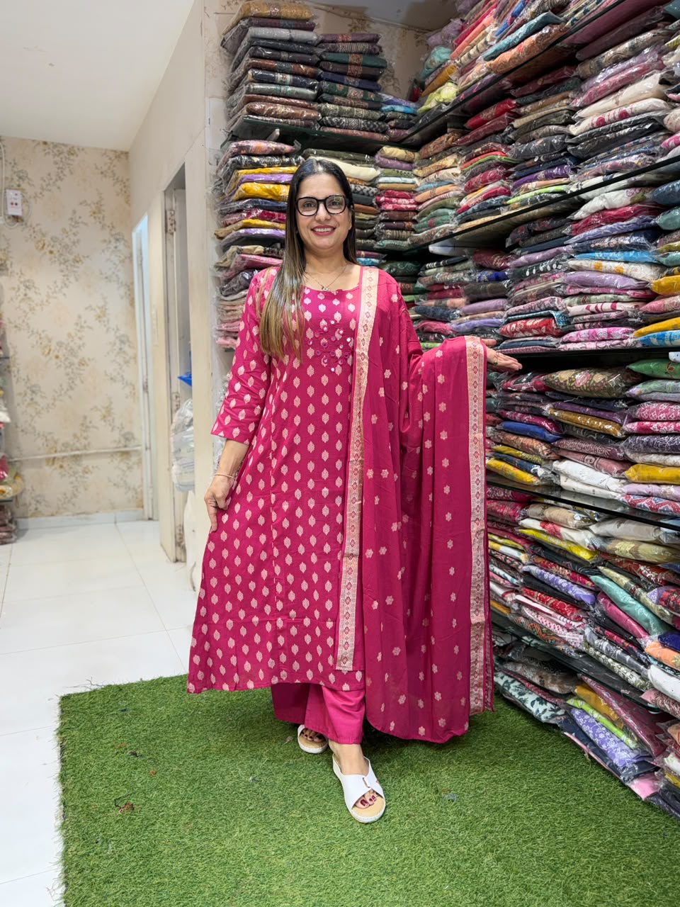 Pure Cotton Mazenta 3pc Set