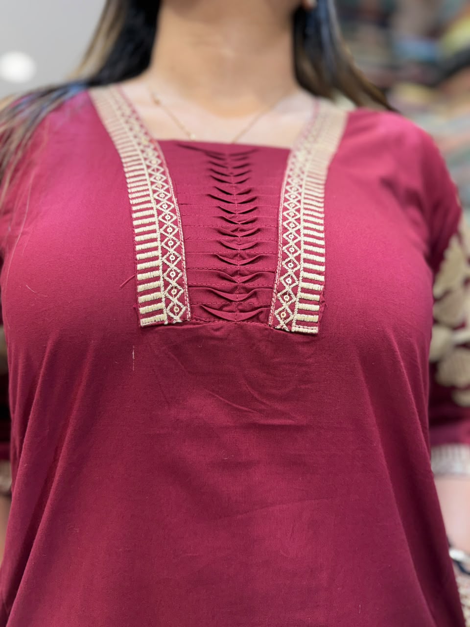 Pure Cotton Maroon 2pc Set