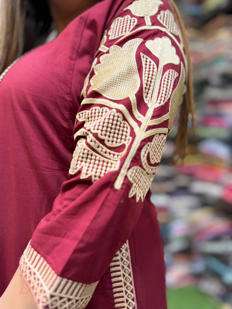 Pure Cotton Maroon 2pc Set