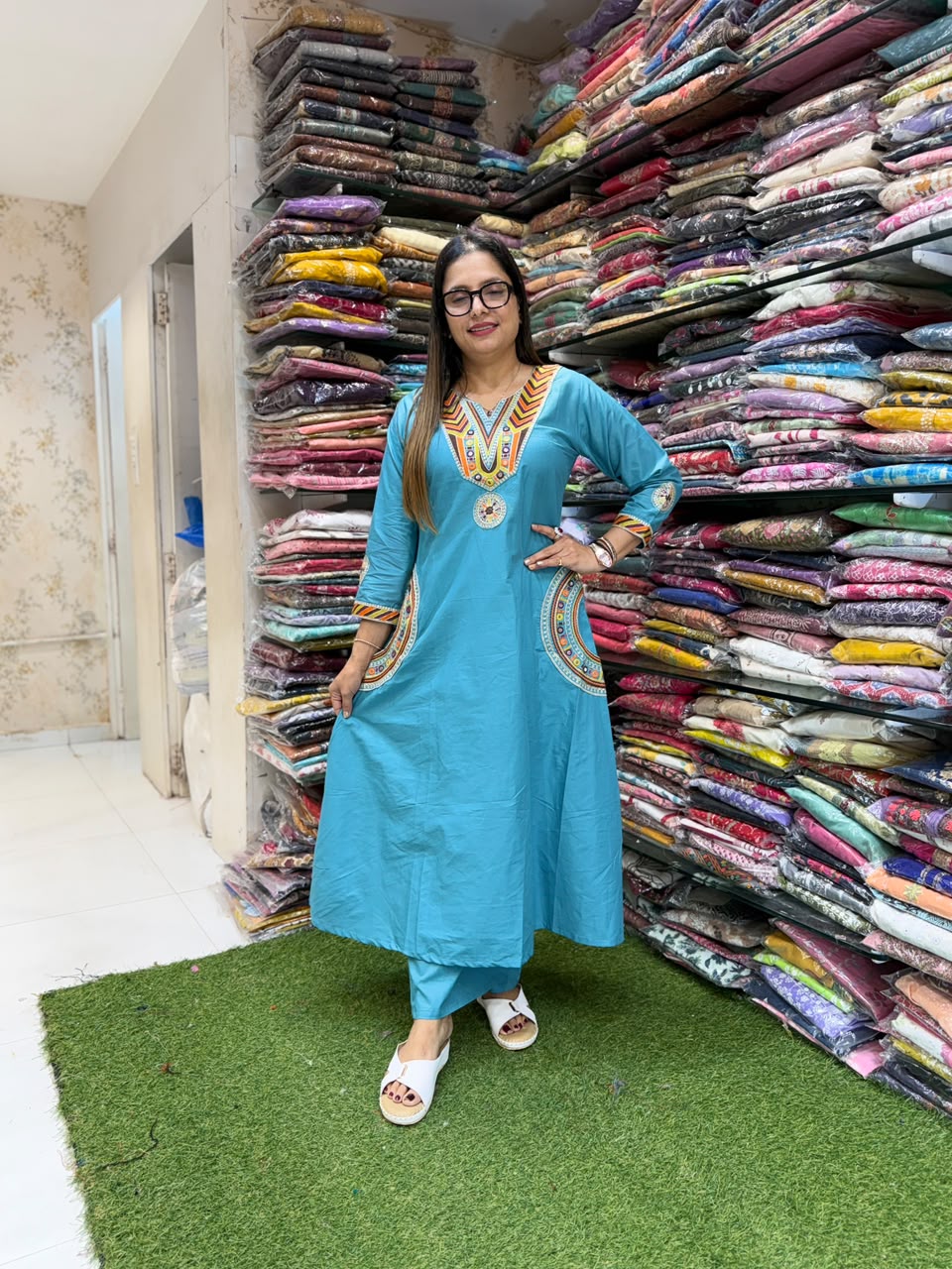 Pure Cotton Firozi 2pc Set