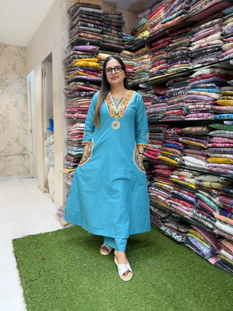 Pure Cotton Firozi 2pc Set