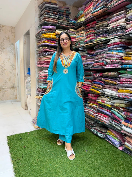 Pure Cotton Firozi 2pc Set