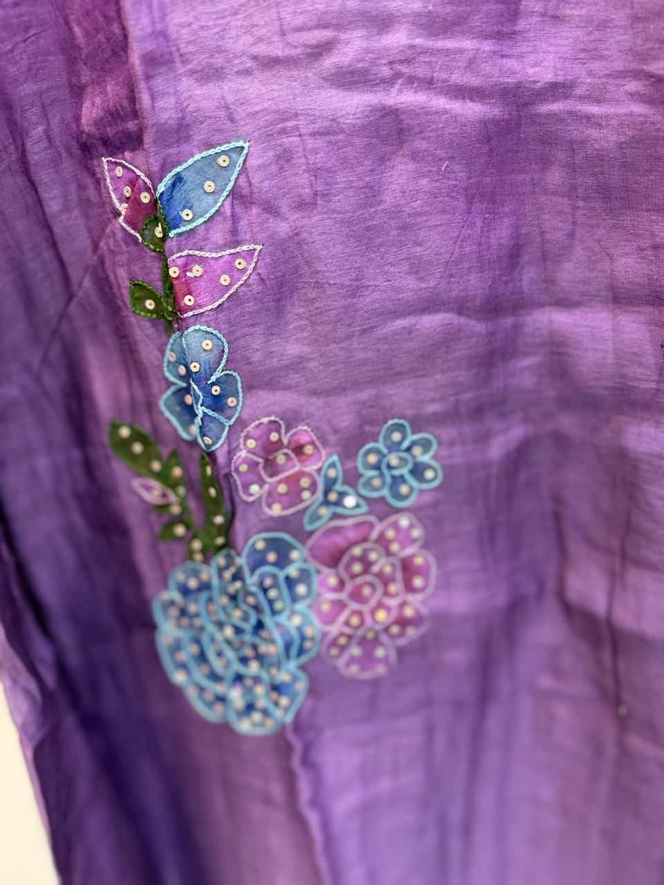 Pure Banaras Mull Chanderi Purple 3pc Set