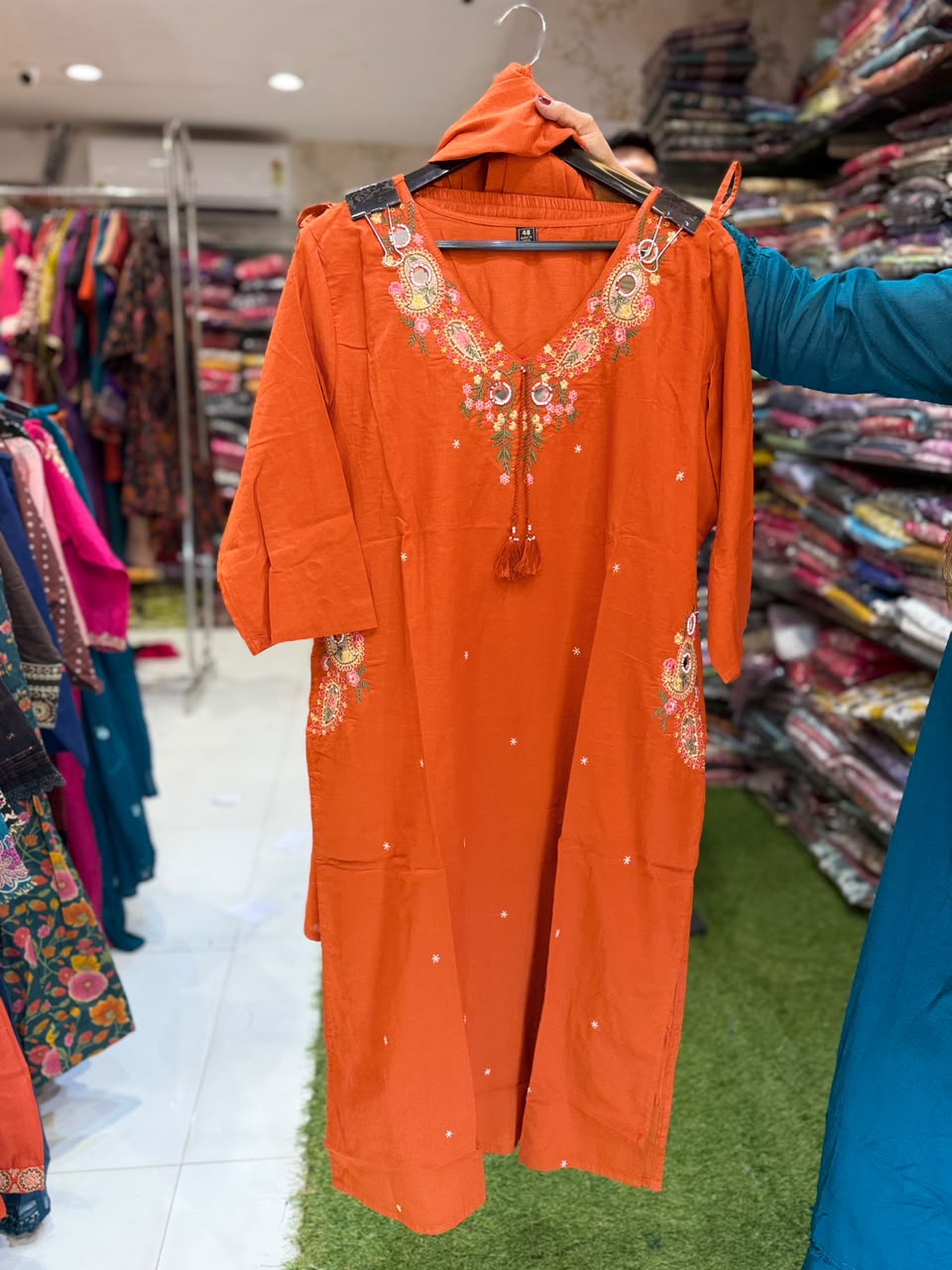 Pure Mull Cotton Orange 3pc Set