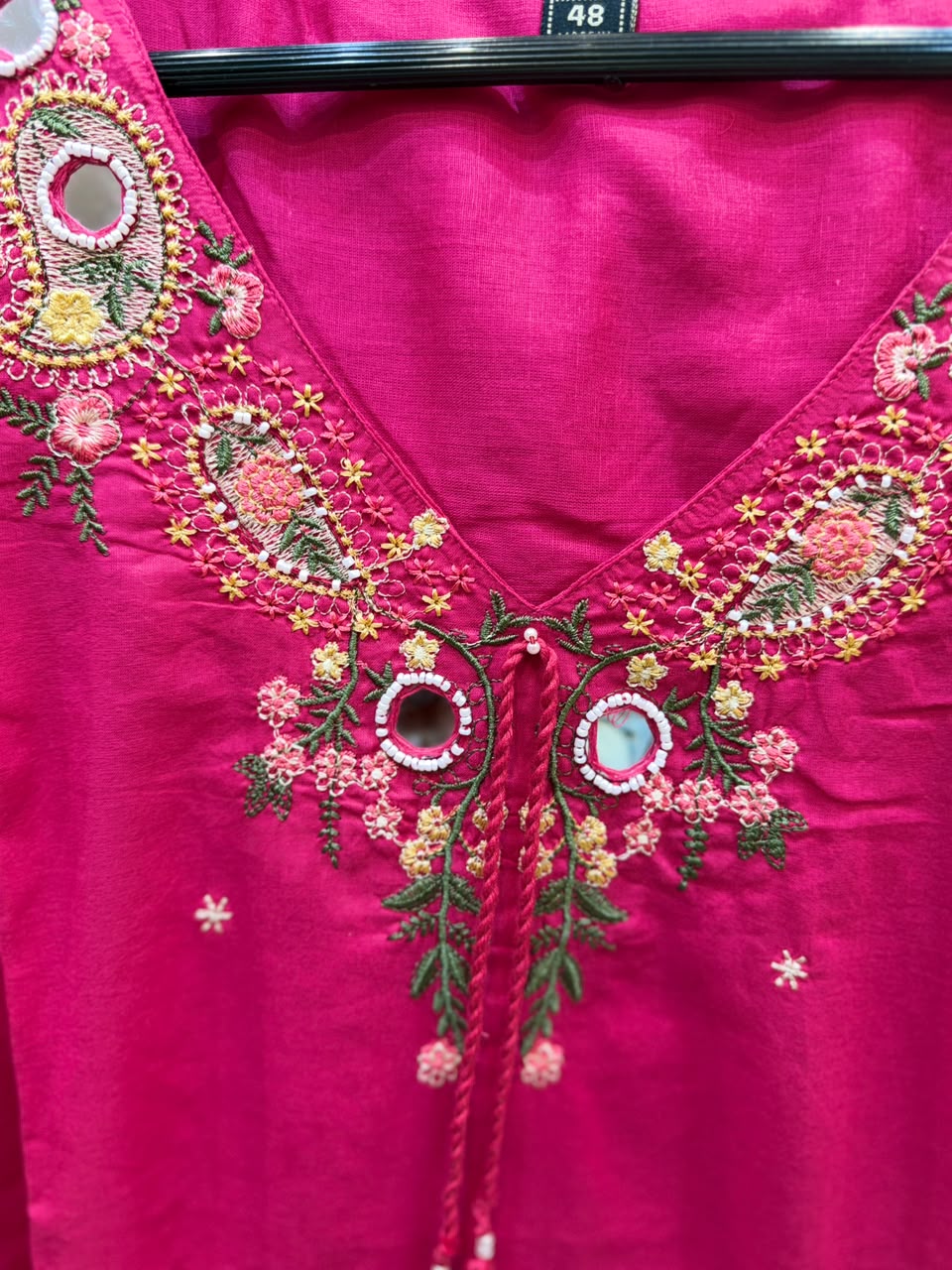 Pure Mull Cotton Rani Pink 3pc Set