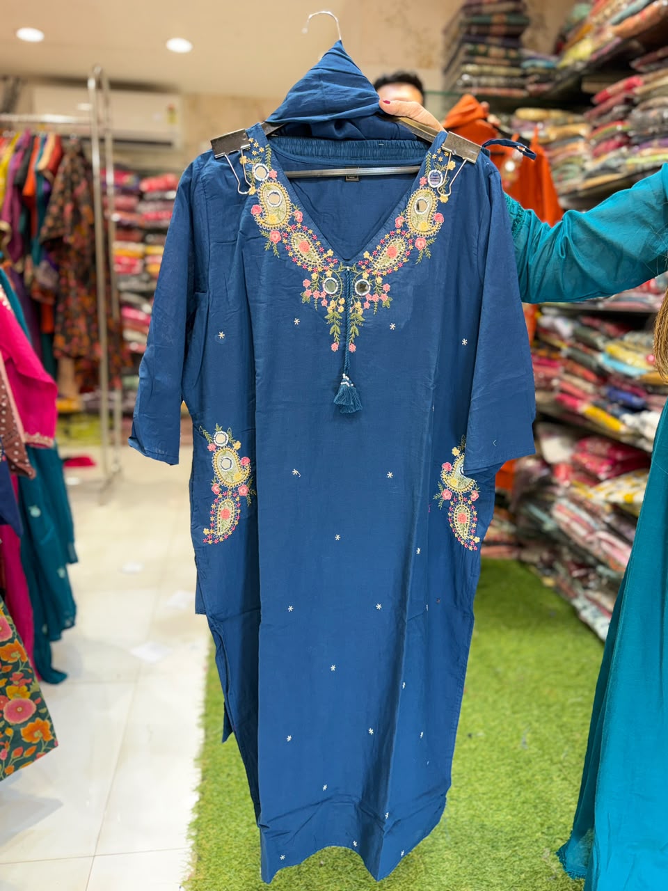Pure Mull Cotton Blue 3pc Set