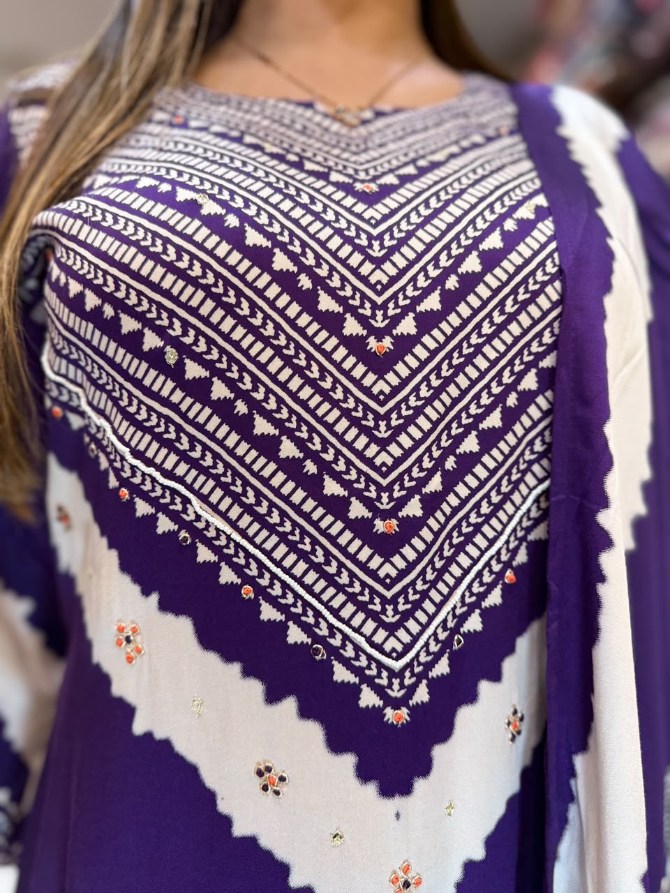 Pure Gaji Silk Purple 3pc Set