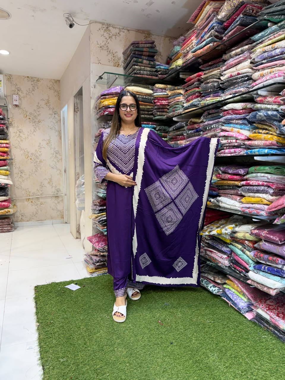 Pure Gaji Silk Purple 3pc Set