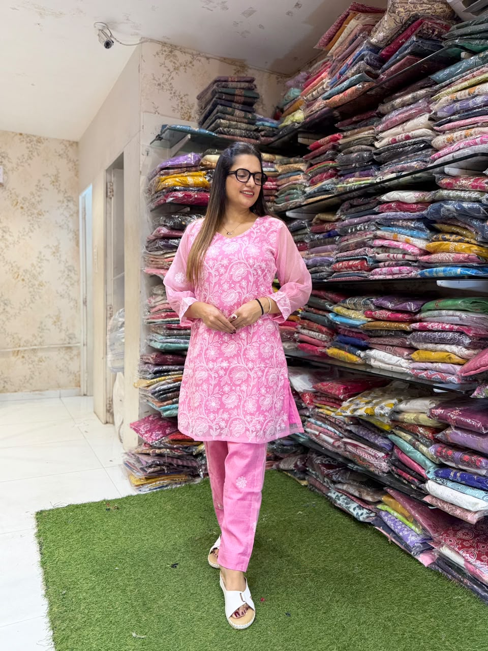 Pure Kota Doria Pink 2pc Set