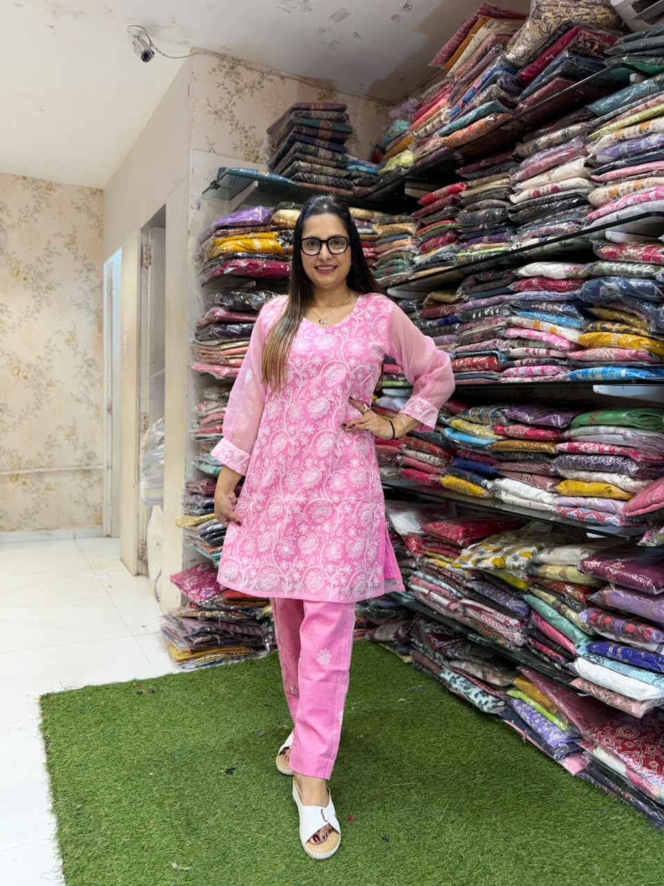 Pure Kota Doria Pink 2pc Set