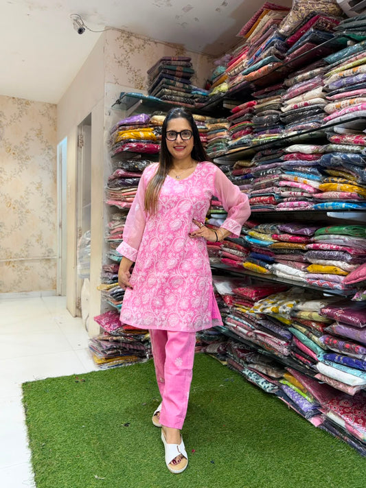 Pure Kota Doria Pink 2pc Set