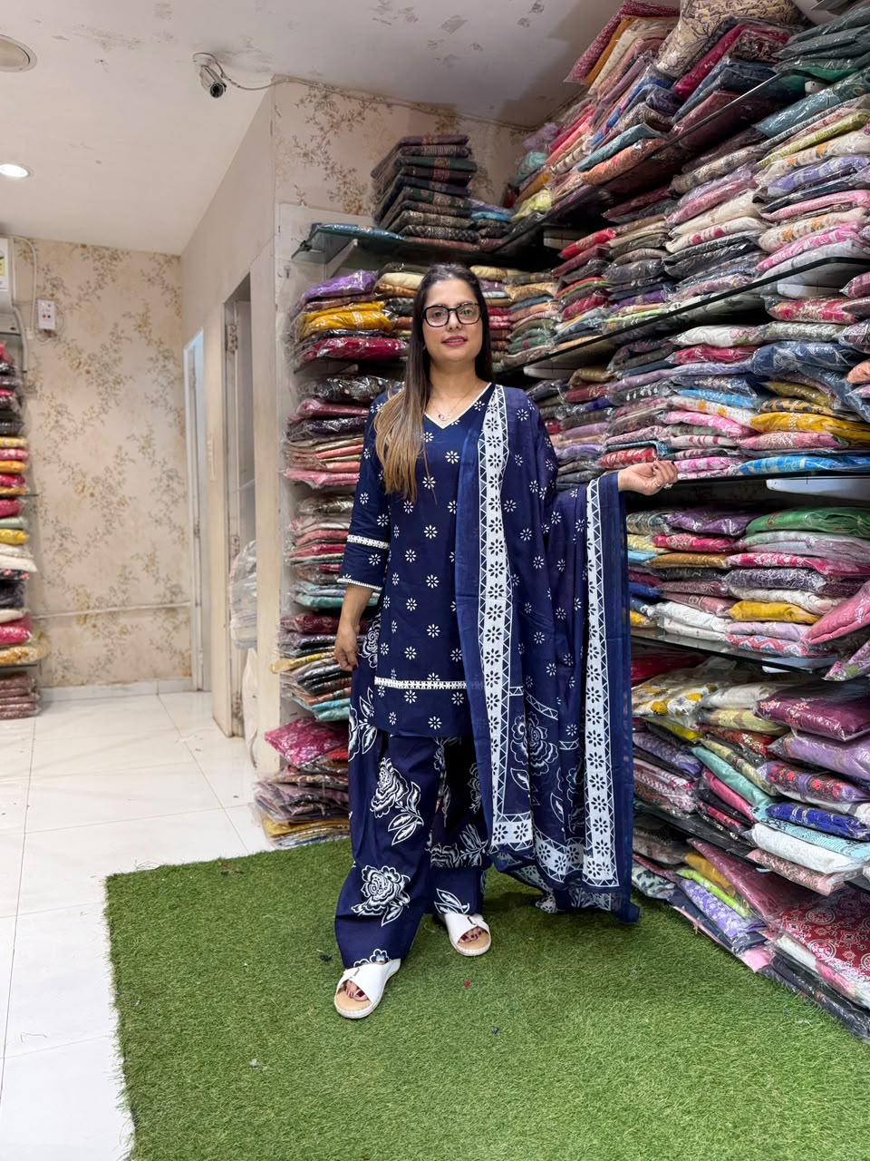 Pure Cotton Blue Farsi Salwar 3pc Set