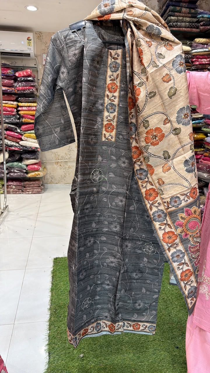 Pure Tussle Silk Gray 3pc Set
