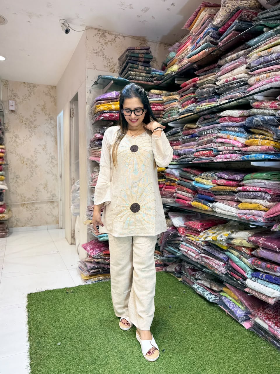 Pure Jute Cotton Off White 2pc Set
