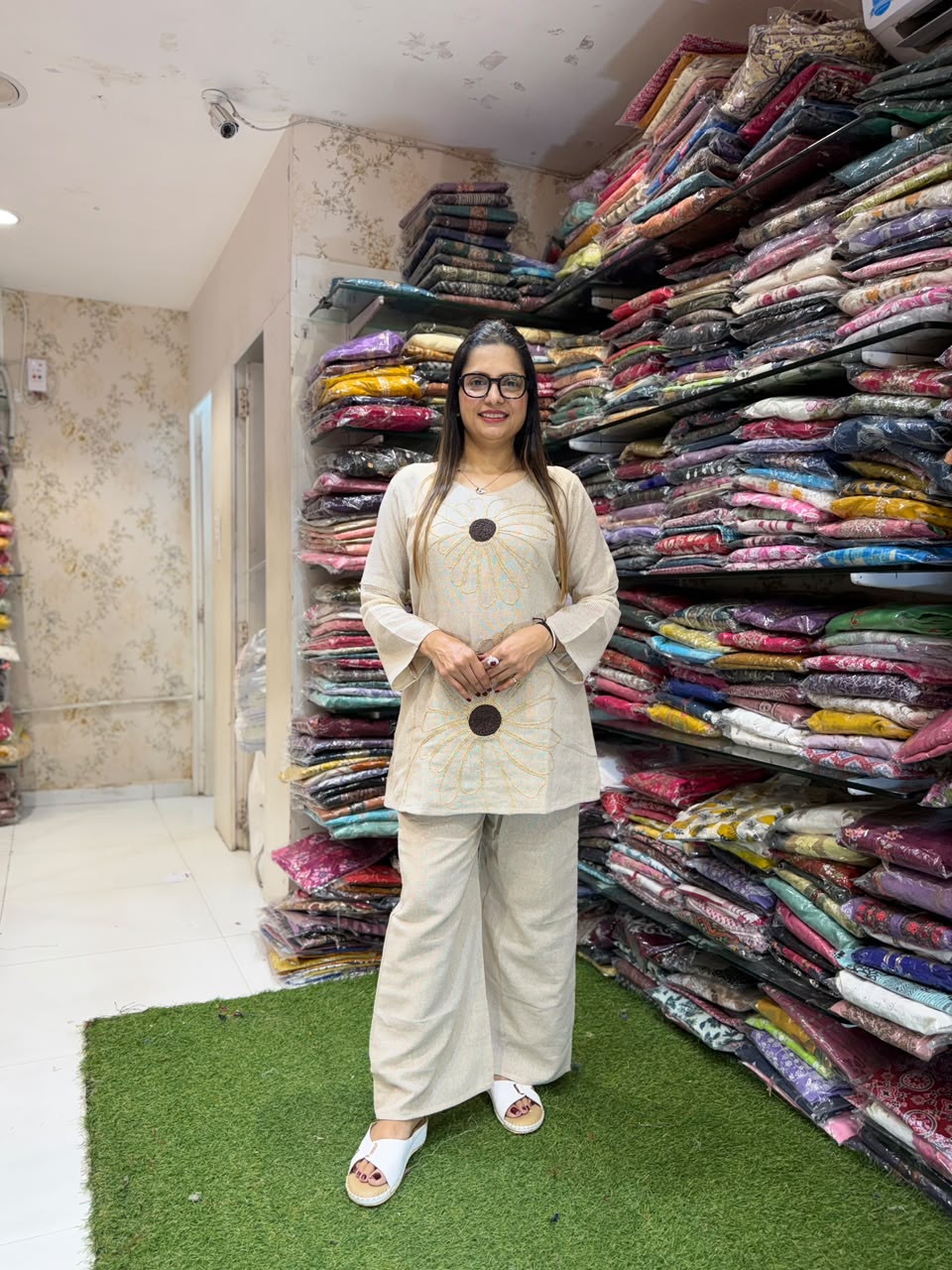 Pure Jute Cotton Off White 2pc Set