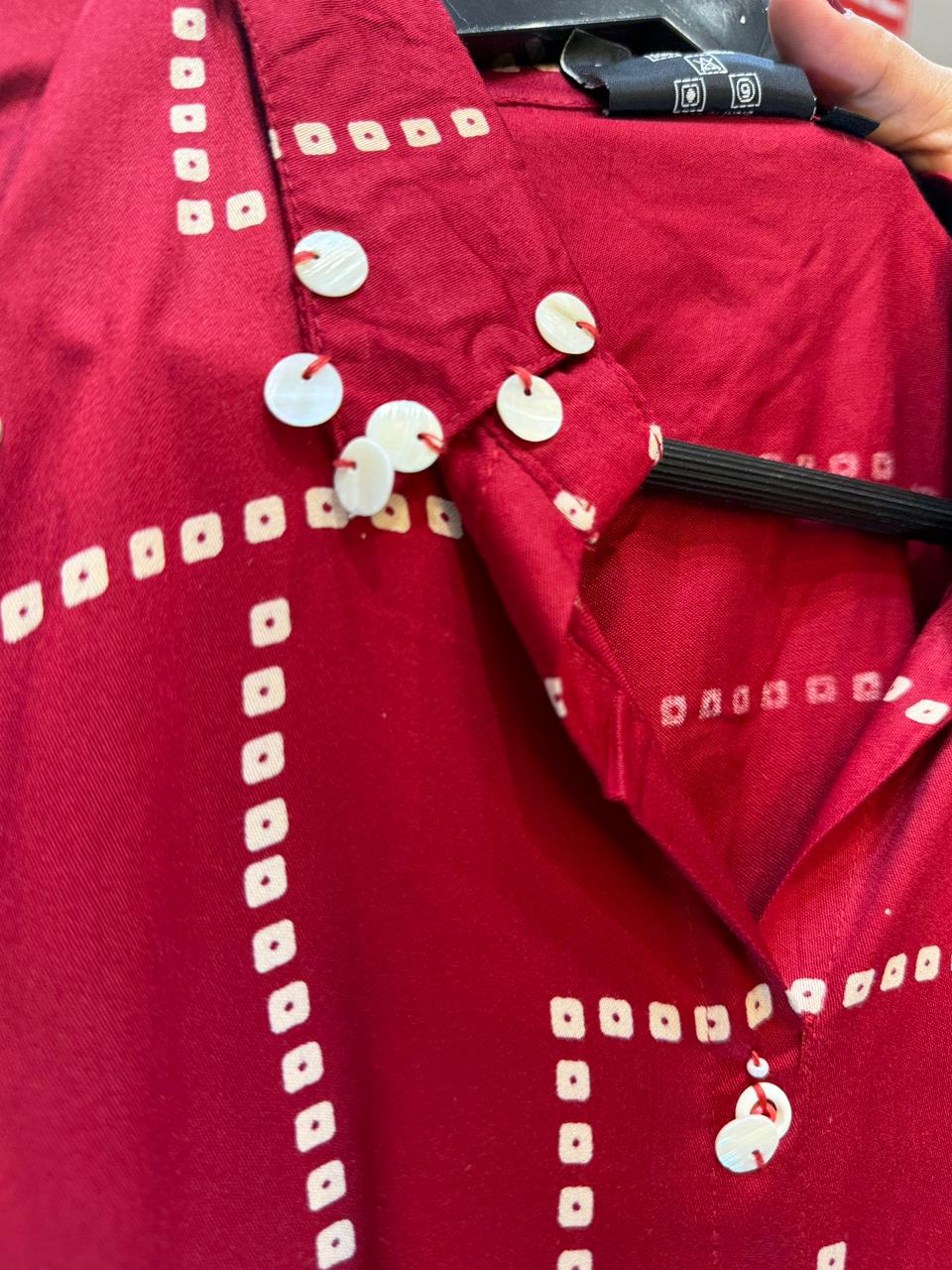 Pure Gaji Silk Cherry Red 2pc Set