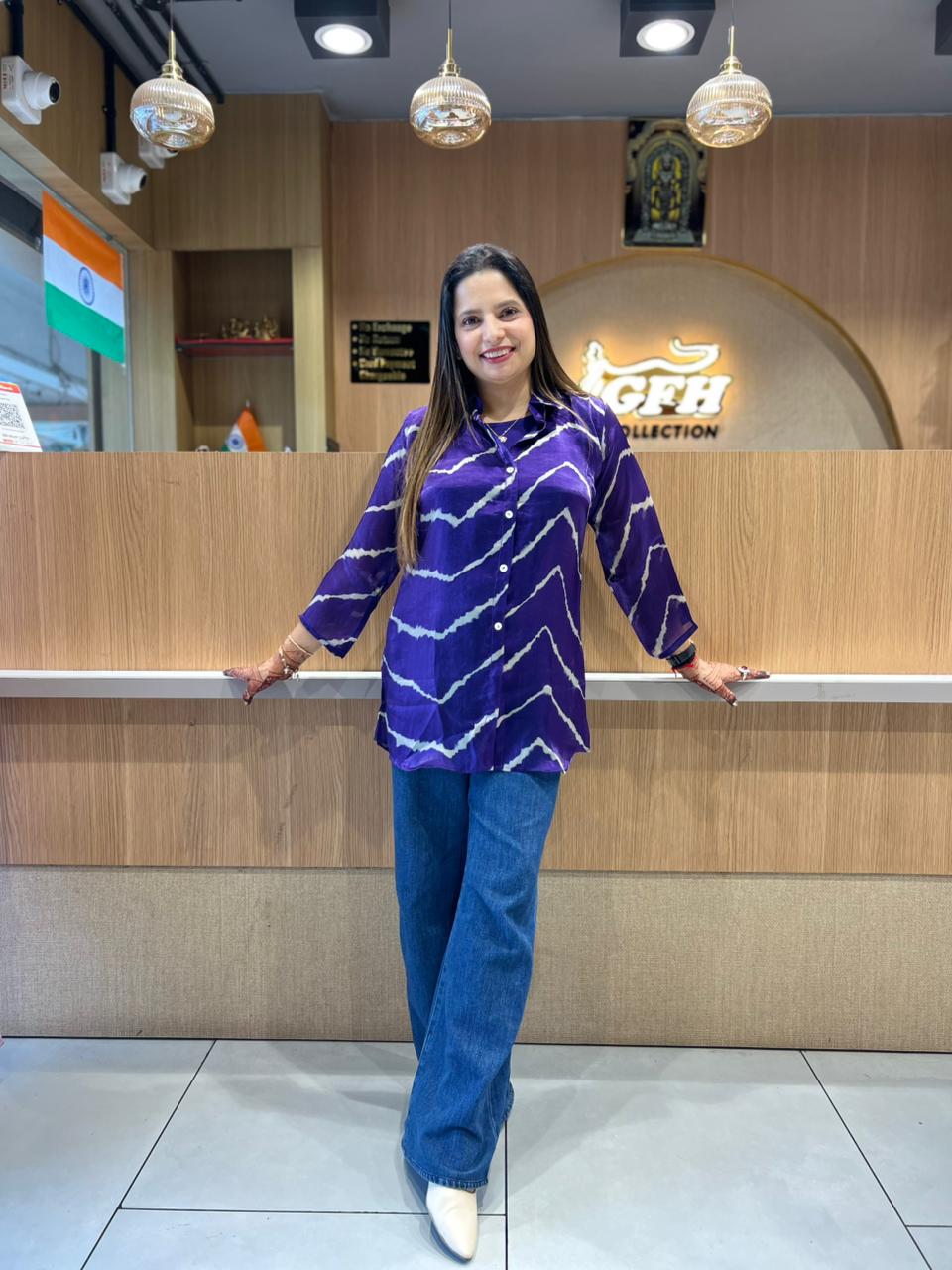Pure Glass Organza Purple Shirt