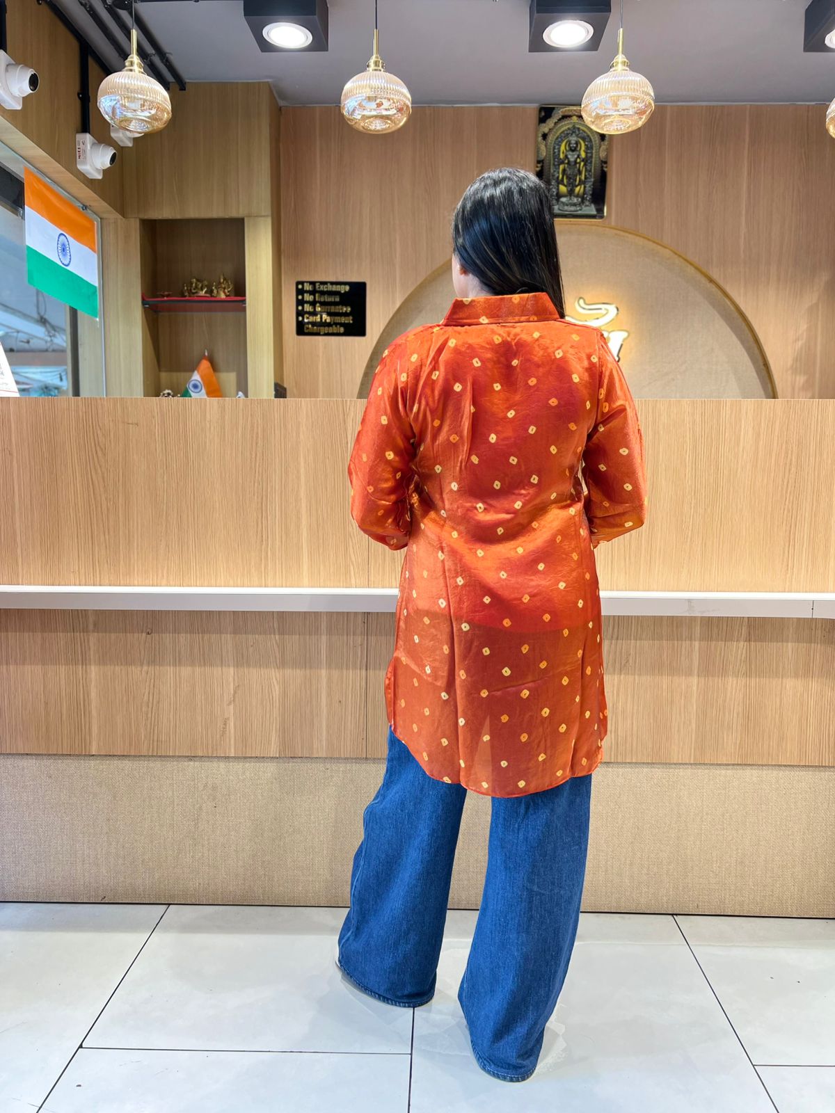 Pure Glass Organza Orange Shirt