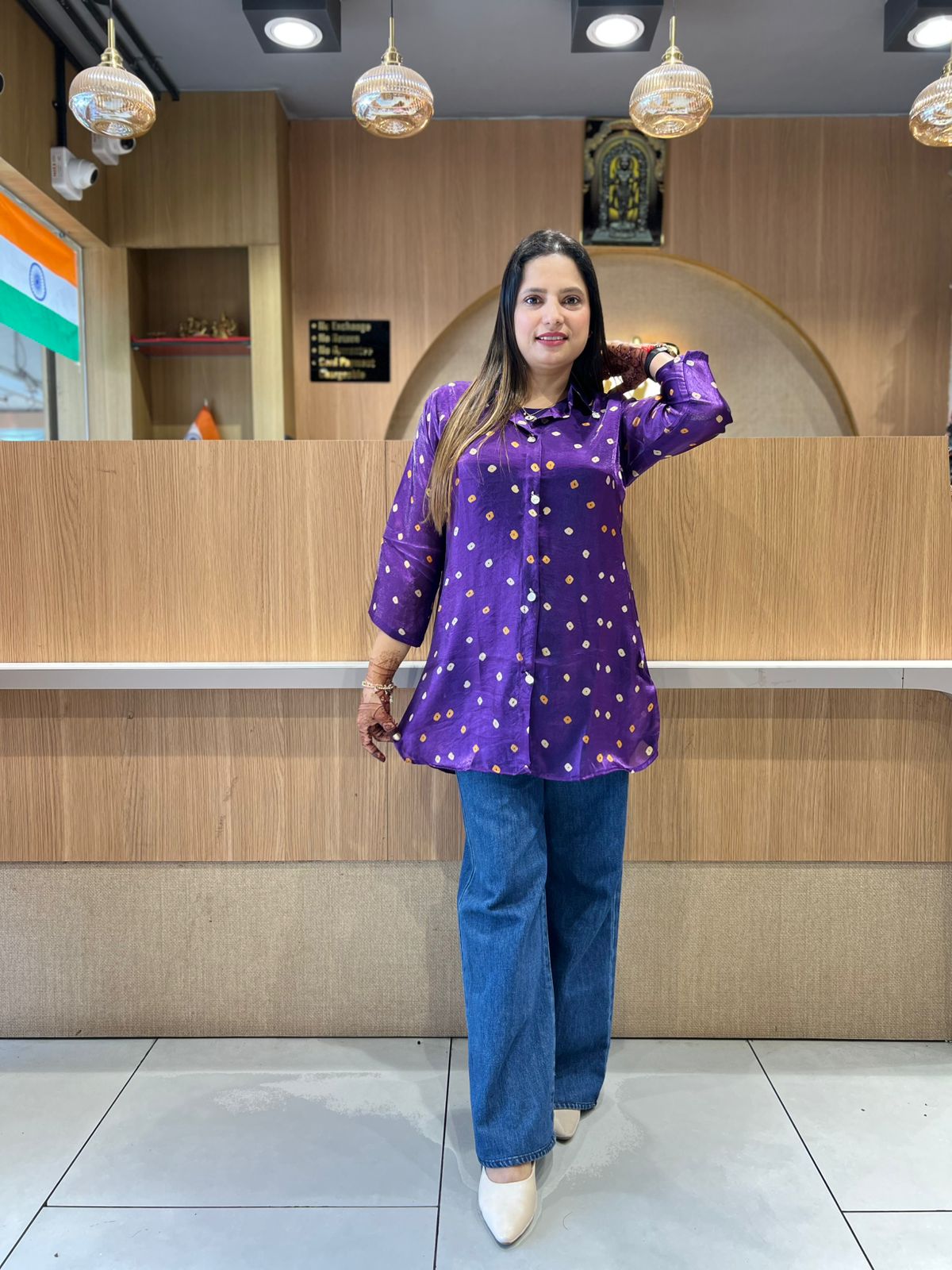 Pure Glass Organza Purple Shirt