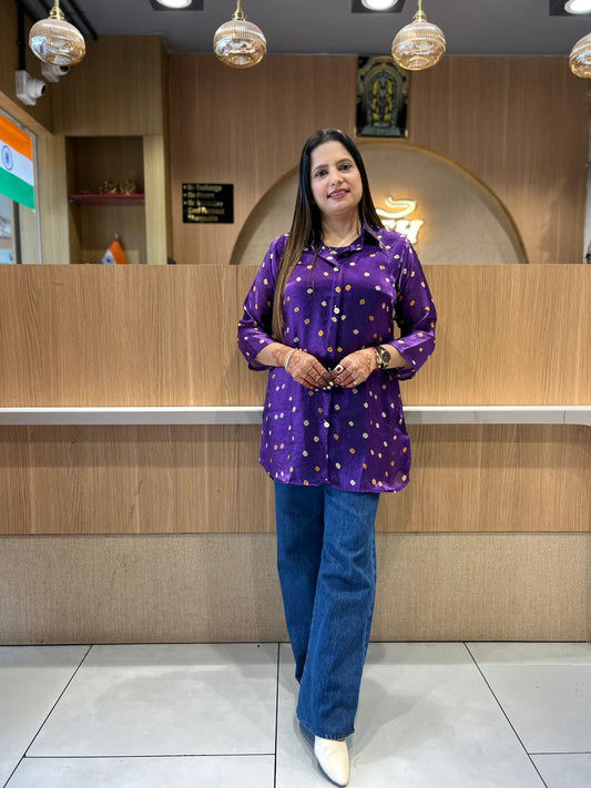 Pure Glass Organza Purple Shirt