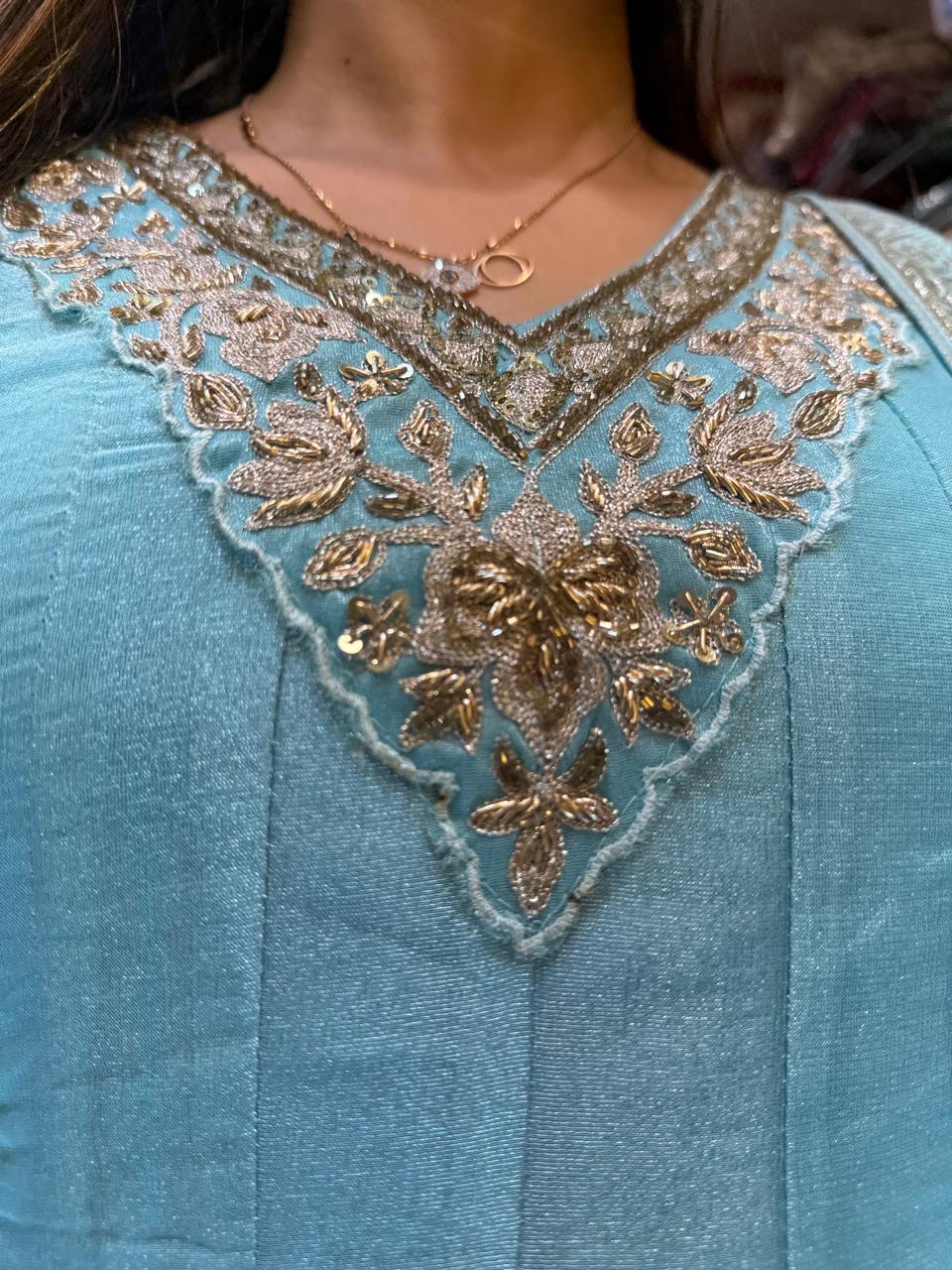 Pure Simmer Tissue Ice Blue Gown