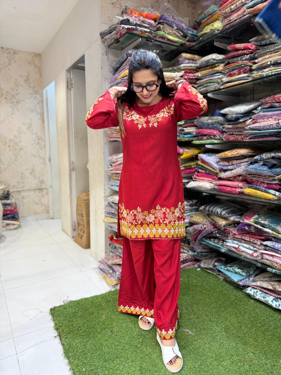 Pure German Rayon Red 2pc Set